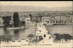 Pont et Quai du Mont Blanc Postcard