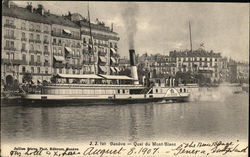 Quai du Mont-Blanc Genève (Geneva), Switzerland Postcard Postcard