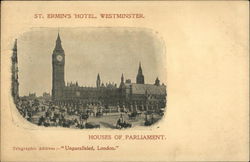 St. Ermin's Hotel, Westminster; The Houses of Parliament London, England Postcard Postcard