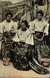 Three Filipina Women Manila, Philippines Southeast Asia Postcard Postcard