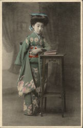 Japanese Lady in Kimono Asian Postcard Postcard