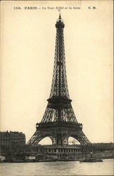 La Tour Eiffel et la Seine Paris, France Postcard Postcard