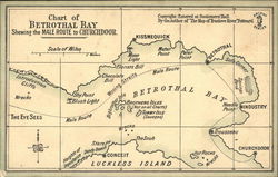 Chart of Betrothal Bay Showing Male Route to Churchdoor Comic Postcard Postcard