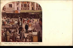 Busy Scene at the Marketplace St. Petersberg, Russia Postcard Postcard