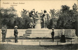 Mozartplatz & Mozart Monument Dresden, Germany Postcard Postcard