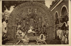 The Durga, of the Durga Poojah Festival Calcutta, India Postcard Postcard