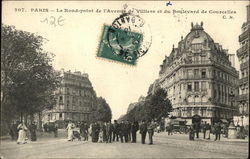 Le Rond-Point de l'Avenue de Villiers et du Boulevard de Courcelles Paris, France Postcard Postcard