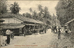 Street Scene Ceylon, Sri Lanka India Postcard Postcard