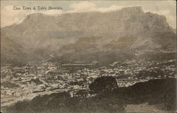 View of City and Table Mountain Cape Town, South Africa Postcard Postcard