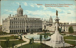 Zayas Park and President's House Havana, Cuba Postcard Postcard