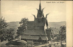 Fantoft Kirk ved Bergen (Fantoft Stave Church) Norway Postcard Postcard