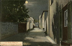 Old Maid's Alley by moonlight St. Gorges, Bermuda Postcard Postcard