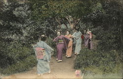 Japanese Women in the Woods Asian Postcard Postcard