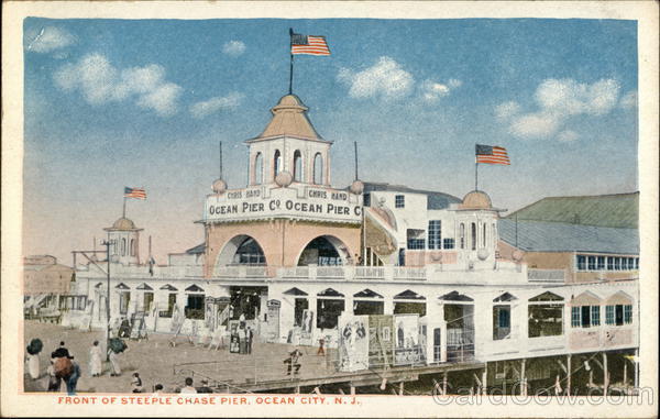 Front of Steeple Chase Pier Ocean City, NJ Postcard