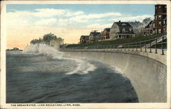 The Breakwater, Lynn Boulevard Massachusetts Postcard Postcard Postcard