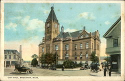 Street View of City Hall Brockton, MA Postcard Postcard Postcard