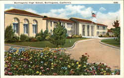 Burlingame High School and Grounds California Postcard Postcard Postcard