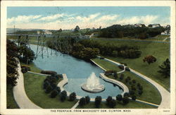 The Fountain from Wachusett Dam Clinton, MA Postcard Postcard Postcard