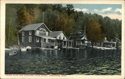 Canoe Club and Cottages, Lake Pearl Postcard