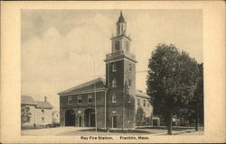 Street View of Ray Fire Station Postcard