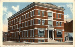 Street View of Antlers Hotel Wellington, KS Postcard Postcard Postcard