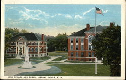 High School and Public Library Postcard