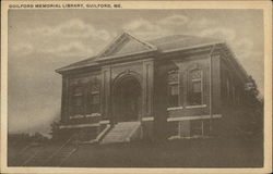 Guilford Memorial Library Maine Postcard Postcard Postcard