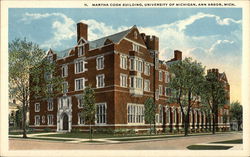 Martha Cook Building, University of Michigan Postcard