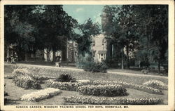 Missouri Training School for Boys - Sunken Garden Postcard