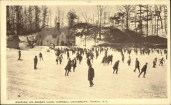 Cornell University - Skating on Beebee Lake Ithaca, NY Postcard Postcard Postcard