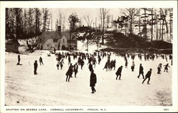 Cornell University - Skating on Beebee Lake Ithaca, NY Postcard Postcard Postcard