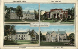 Fraternity Houses of University of Illinois Champaign, IL Postcard Postcard Postcard