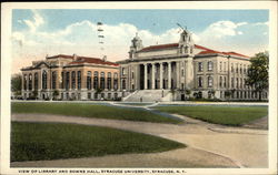 View of Library and Bowne Hall, Syracuse University Postcard