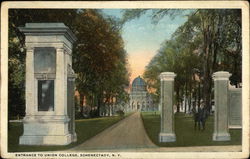 Entrance to Union College Schenectady, NY Postcard Postcard Postcard