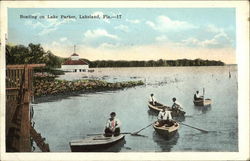 Boating on Lake Parker Postcard