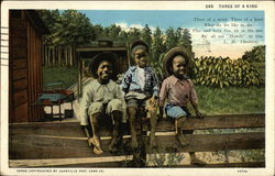 Three of a Kind Black Americana Postcard Postcard Postcard