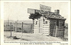 Souvenir and Book Shop at North Entrance to Shenandoah National Park Front Royal, VA Postcard Postcard Postcard