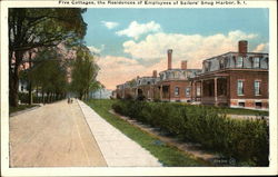 Five Cottages, The Residences of Employees of Sailors' Snug Harbor Staten Island, NY Postcard Postcard Postcard