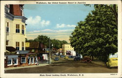 Main Street Looking South Wolfeboro, NH Postcard Postcard Postcard