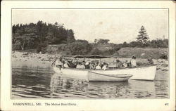 Motor Boat Party Harpswell, ME Postcard Postcard Postcard