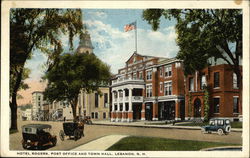 Hotel Rogers, Post Office and Town Hall Postcard