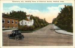 Governor's Avenue, Showing Home of Historical Society Medford, MA Postcard Postcard Postcard