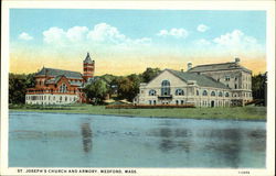 St Joseph's Church and Armory Medford, MA Postcard Postcard Postcard