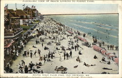 Beach Looking to Forest Park, South West from Pier Postcard