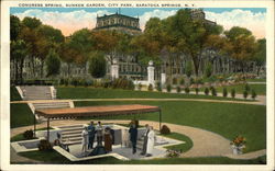 Congress Spring, Sunken Garden, City Park Postcard