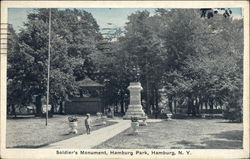 Soldiers Monument, Hamburg Park New York Postcard Postcard Postcard