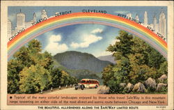 Rainbow - The Beautiful Alleghenies Along the SafeWay Limited Route Buses Postcard Postcard Postcard