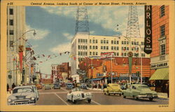 Central Avenue, Looking South at Corner of Monroe Street Phoenix, AZ Postcard Postcard Postcard