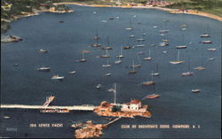 Aerial View of Ida Lewis Yacht Club at Brenton's Cove Postcard