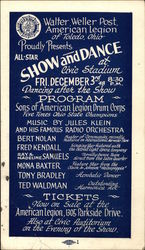 Walter Weller Post, American Legion Proudly Presents All-Star Show and Dance Postcard